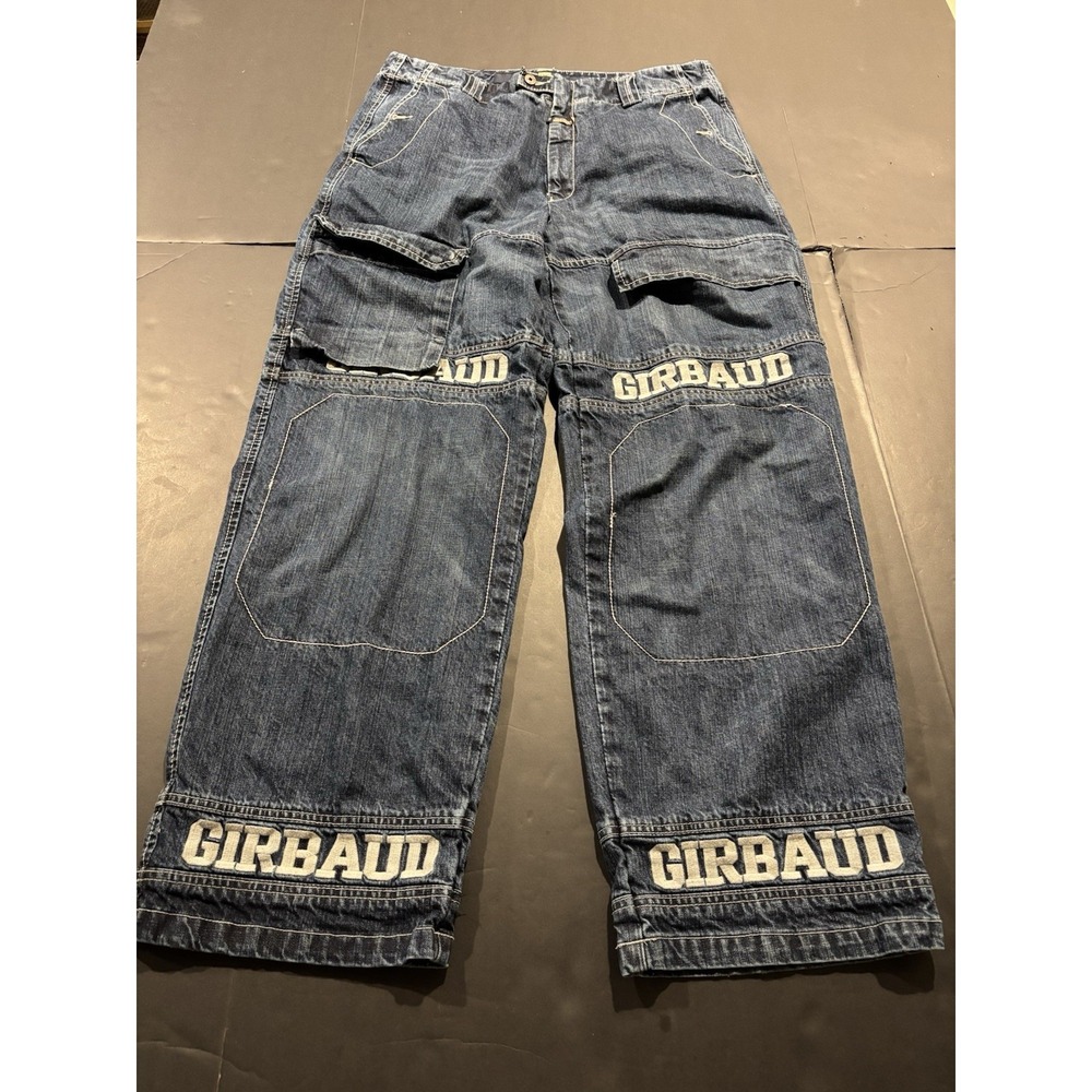 Marithe + Francois Girbaud Vintage Logo Cargo Jeans Size 38M